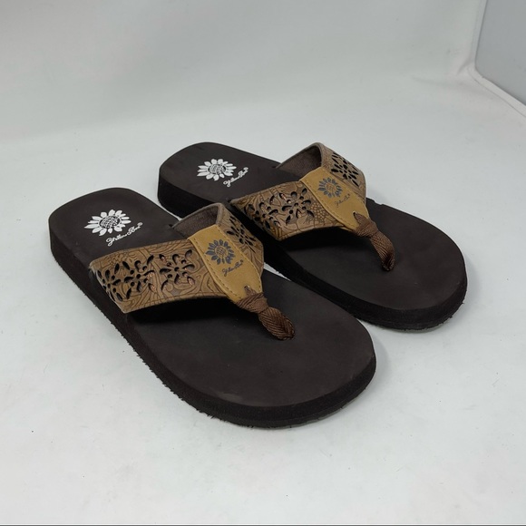 yellow box foam flip flops